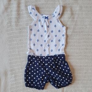 Carter's Newborn Summer Outfit Set Onsie With Polka Dot Shorts Baby Size Newborn